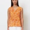 Marc O'Polo ÄRMELLOSE V NECK AUS CRISPY - Top - Orange