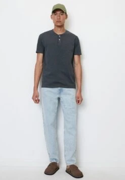 Marc O'Polo Henley Shaped In Softer Slub - T-Shirt Basic - Dark Navy -Marc OPolo Geschaft dd2a7951f17445ceb320a6df23a276e6