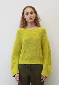 Marc O'Polo U-Boot Mit Statement-Ärmeln Cropped Aus Hea - Strickpullover - Lime Green
