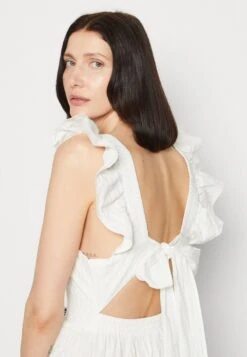 Marc O'Polo DENIM DRESS FRILL SLEEVE - Freizeitkleid - Egg White -Marc OPolo Geschaft e51ca593218247f2a21e2bc86116b989