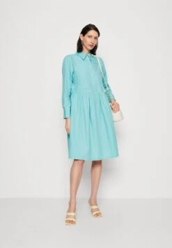 Marc O'Polo DRESS SHIRT STYLE FEMININE GATHERING MODERN DETAILS - Blusenkleid - Sea Blue -Marc OPolo Geschaft ec323dc6798e46ddb1374ce4f970110e