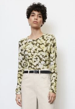 Marc O'Polo LONGSLEEVE MIT ALLOVER-PRINT REGULAR - Langarmshirt - Green