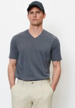 Marc O'Polo V-NECK- REGULAR AUS REINER BIO - T-Shirt Basic - Dark Navy