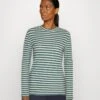 Marc O'Polo HIGH NECK LONG SLEEVE - Langarmshirt - Multi/lake Green