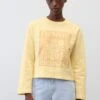 Marc O'Polo CROP REGULAR AUS - Sweatshirt - Pale Sunflower